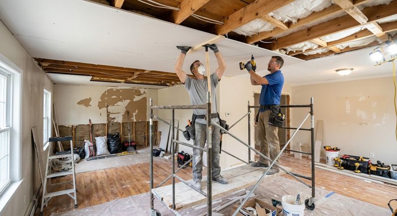 Ceiling Drywall Replacement in Overland Park, KS